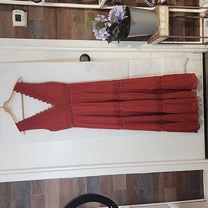 Fashion On Earth Red Lace Maxi Dress‎ | Boho | Romantic